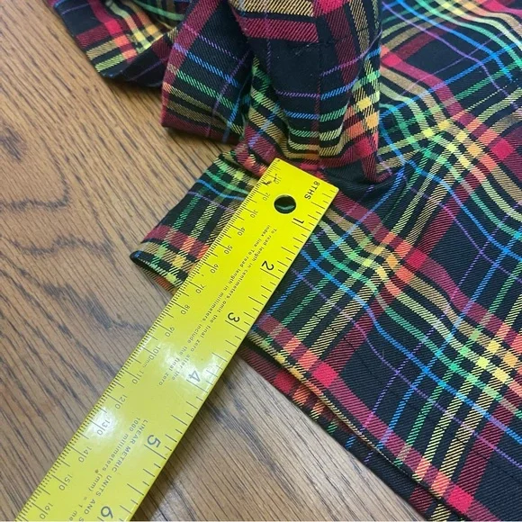 Hot Topic Rainbow Grid Utility Shortalls S - Picture 14 of 16